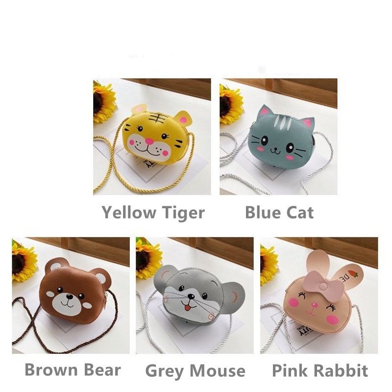 Túi Đeo Chéo Da PU Hình Thú Dễ Thương Cho Bé