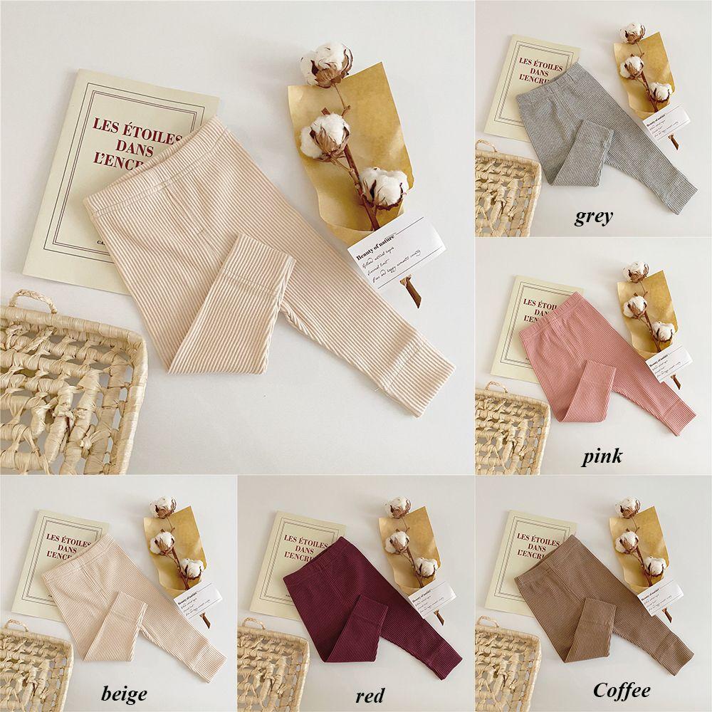 Quần Legging Chất Liệu Cotton Họa Tiết Kẻ Sọc Thời Trang Mùa Thu Cho Bé
