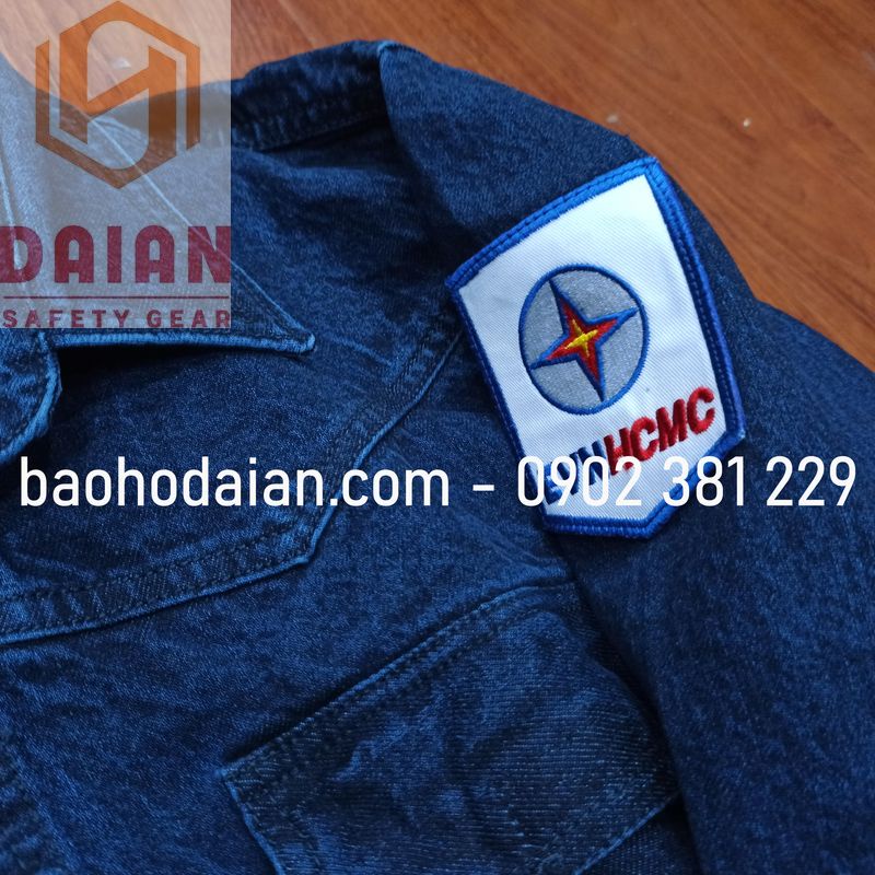 Quần áo jean điện lực cao cấp kèm logo EVNHCMC - đủ size