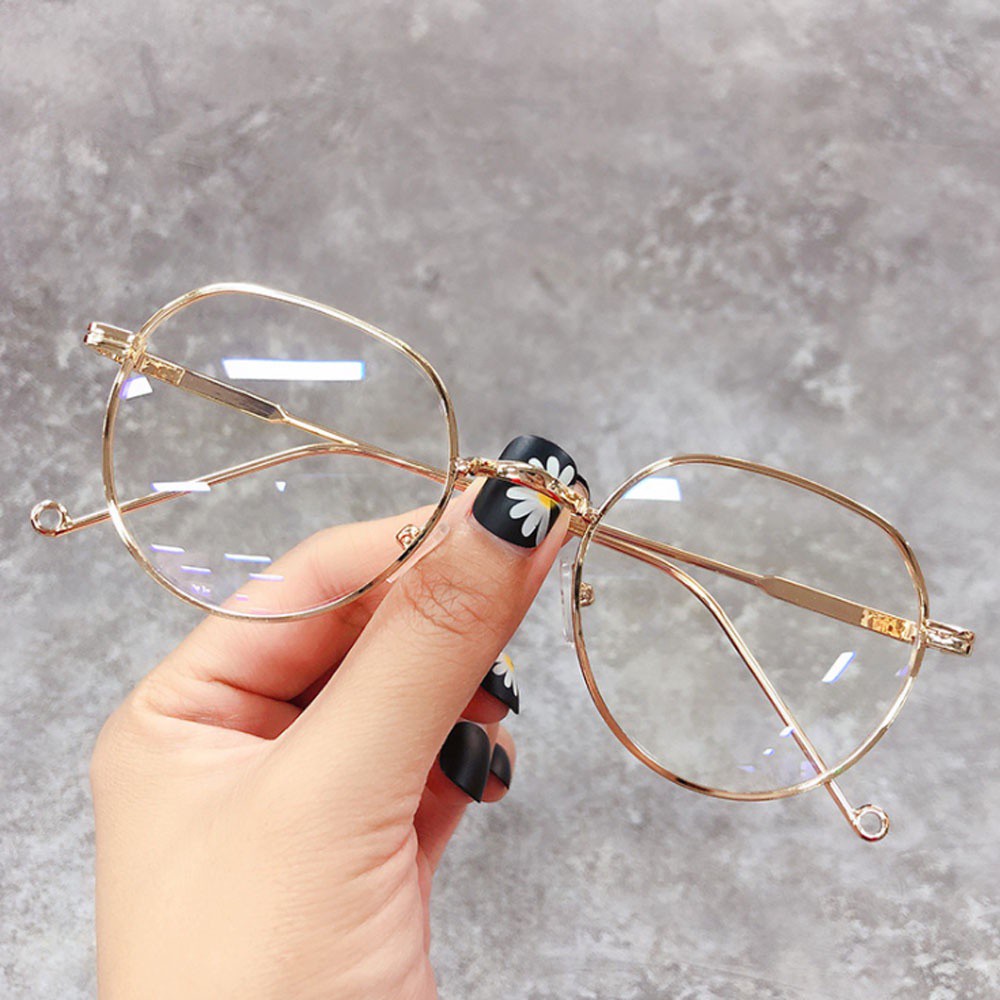 Kính cận gọng tròn kim loại siêu nhẹ nhiều màu sắc