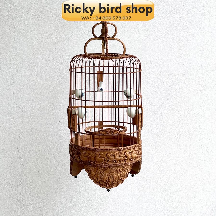 Lồng chim tre, Puteh bird cage - Horse design