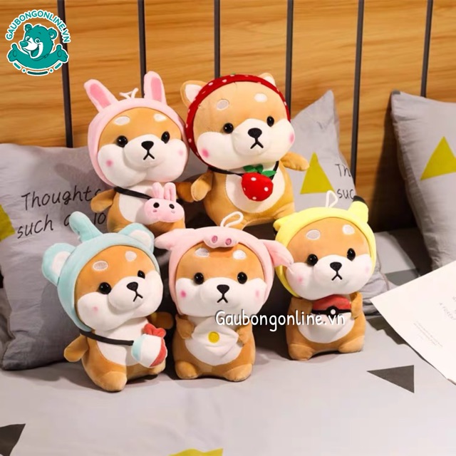 Móc Khóa Chó Shiba Cosplay bằng bông treo balo siêu dễ thương