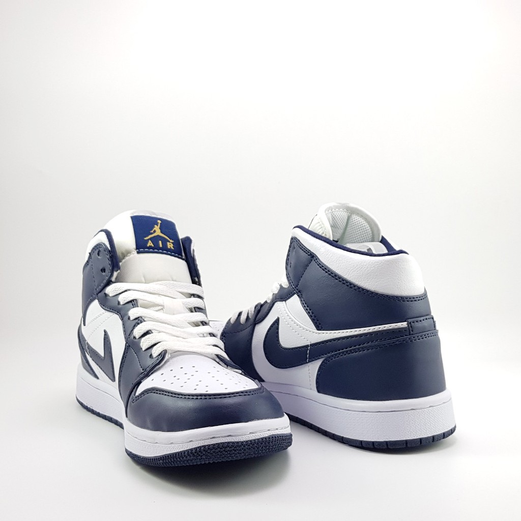 Giày Sneaker cao cổ JordanAir Jordan 1 mid retro Navy/White