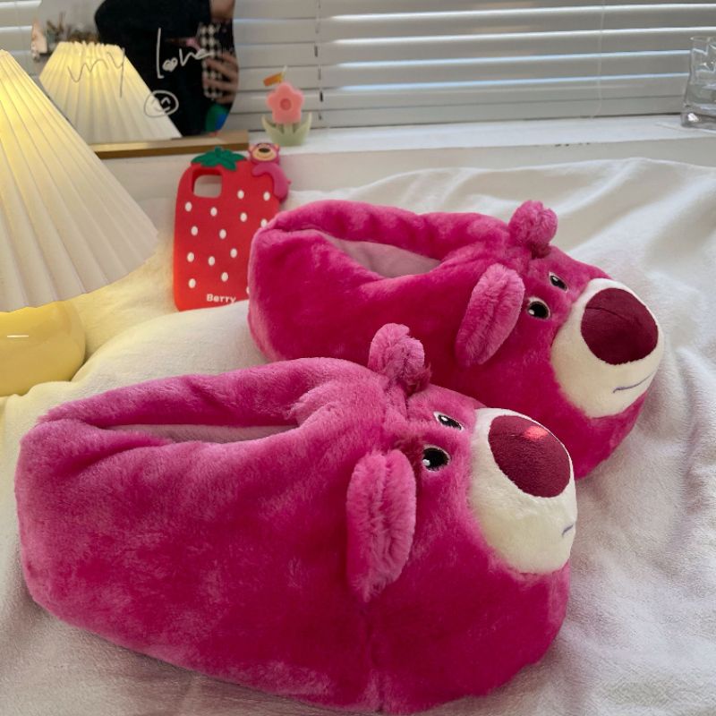 Dép đi trong nhà siêu khổng lồ hình Gấu dâu mềm mại dễ thương cho nam/nữ