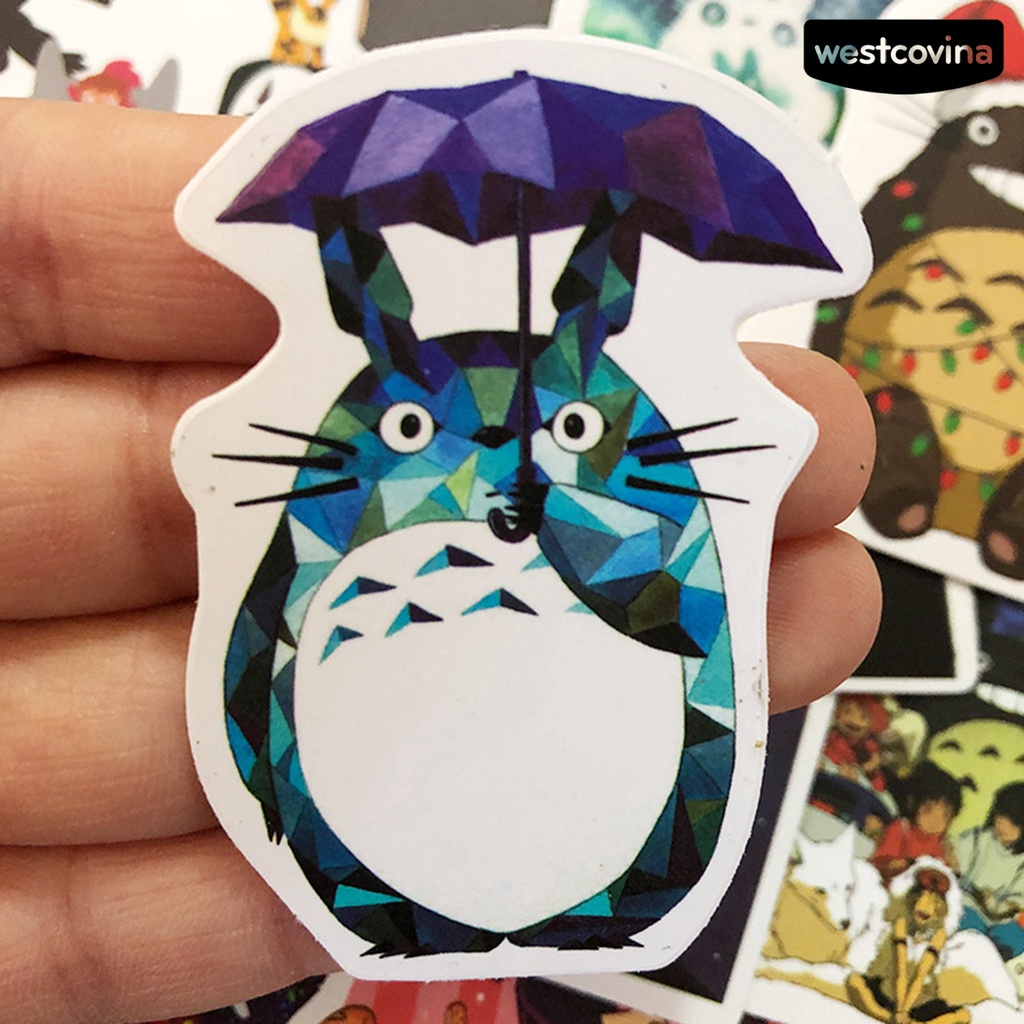 Set 50 sticker dán hình hoạt hình Hayao Miyazaki trang trí hành lý/sổ tay chống thấm nước DIY dễ thương