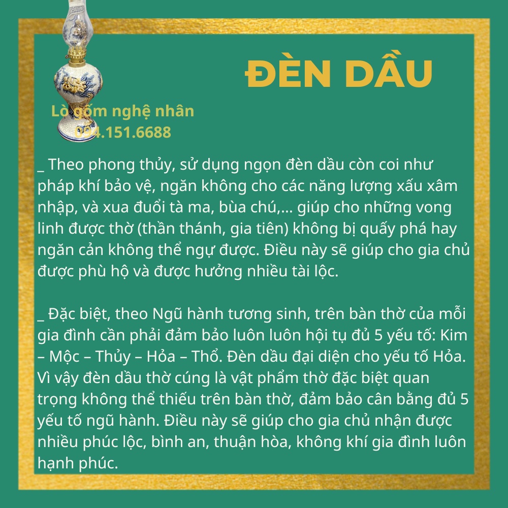 Đèn Thờ Cúng Men Rạn Váy Tròn Rồng - Váy Vuông Sen Bát Tràng - Nghệ nhân Chế Tác