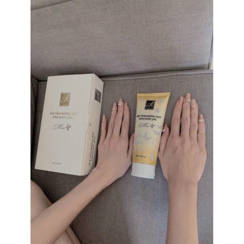 Sữa Tắm Trắng Da Không Bọt COLLAGEN 3IN1 A COSMETIC không hộp