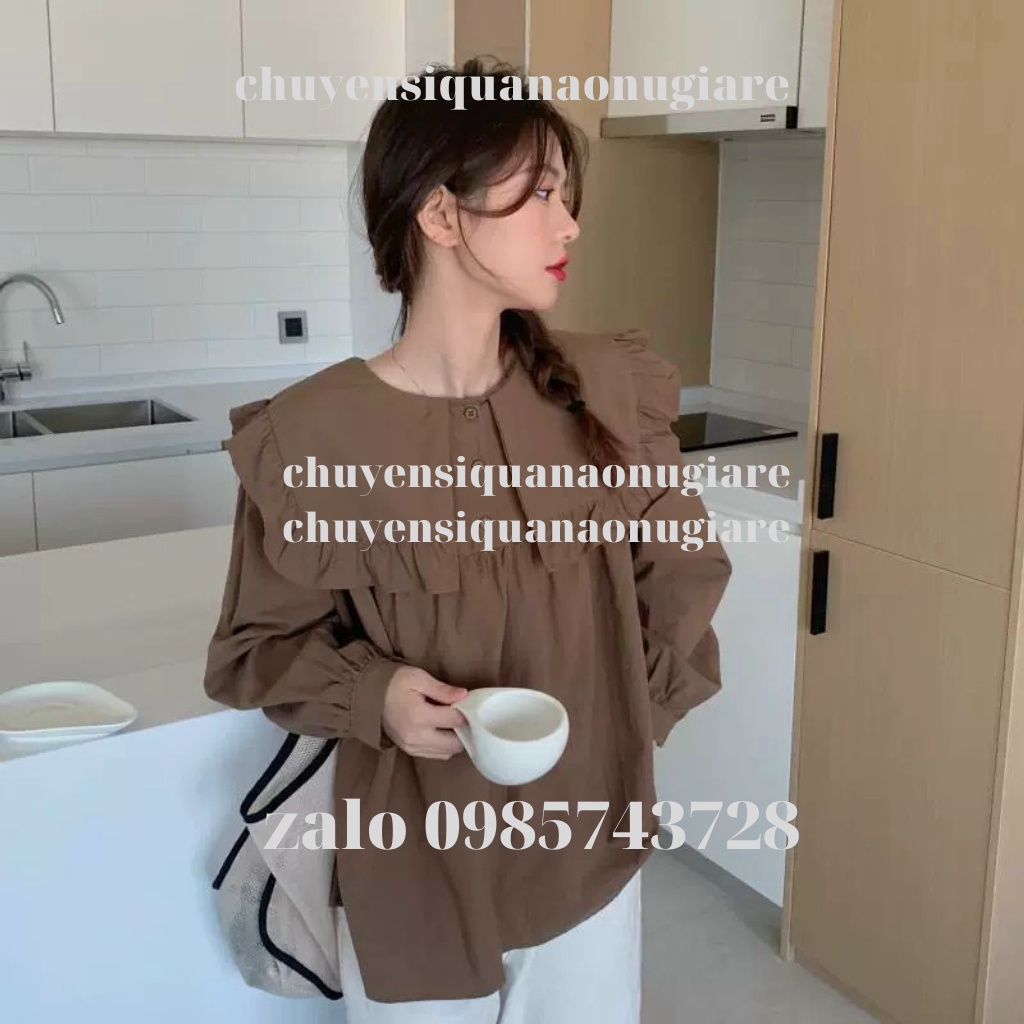 áo babydoll tay bèo tiểu thư viền bèo xinh hàng QCCC A0008 kaca chuyensiquanaonugiare