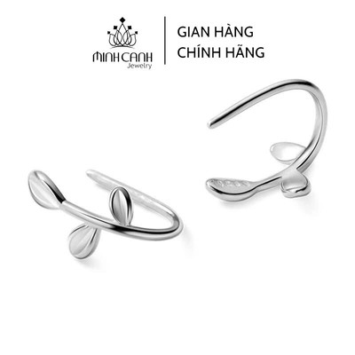 Khuyên Tai Bạc Lá Trơn Móc Treo - Minh Canh Jewelry