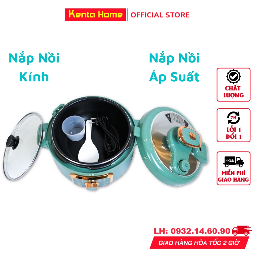 Nồi áp suất điện đa năng Nineshield chính hãng dung tích 4L, nấu lẩu, nấu cháo, nấu cơm, hầm xương, chiên xào, BH 1 Năm