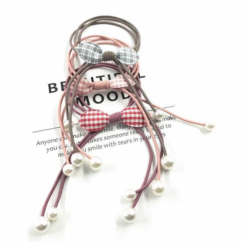 Dây buộc tóc thắt hình nơ đính cườm sang trọng bunakids PK05