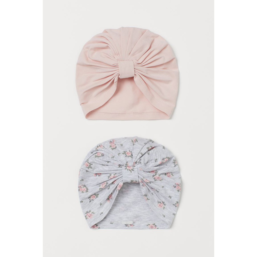 Set 2 mũ turban hoa hồng HM H&M _hàng chính hãng authentic