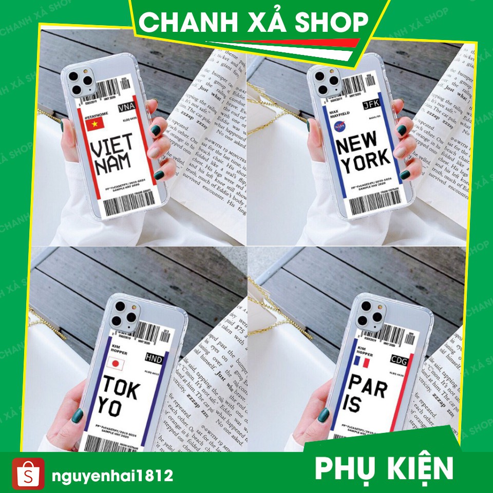 Ốp Lưng Iphone _ Ốp iphone In Hình Vé Máy Bay _ Case Air Ticket Chất Dẻo Chống Sốc