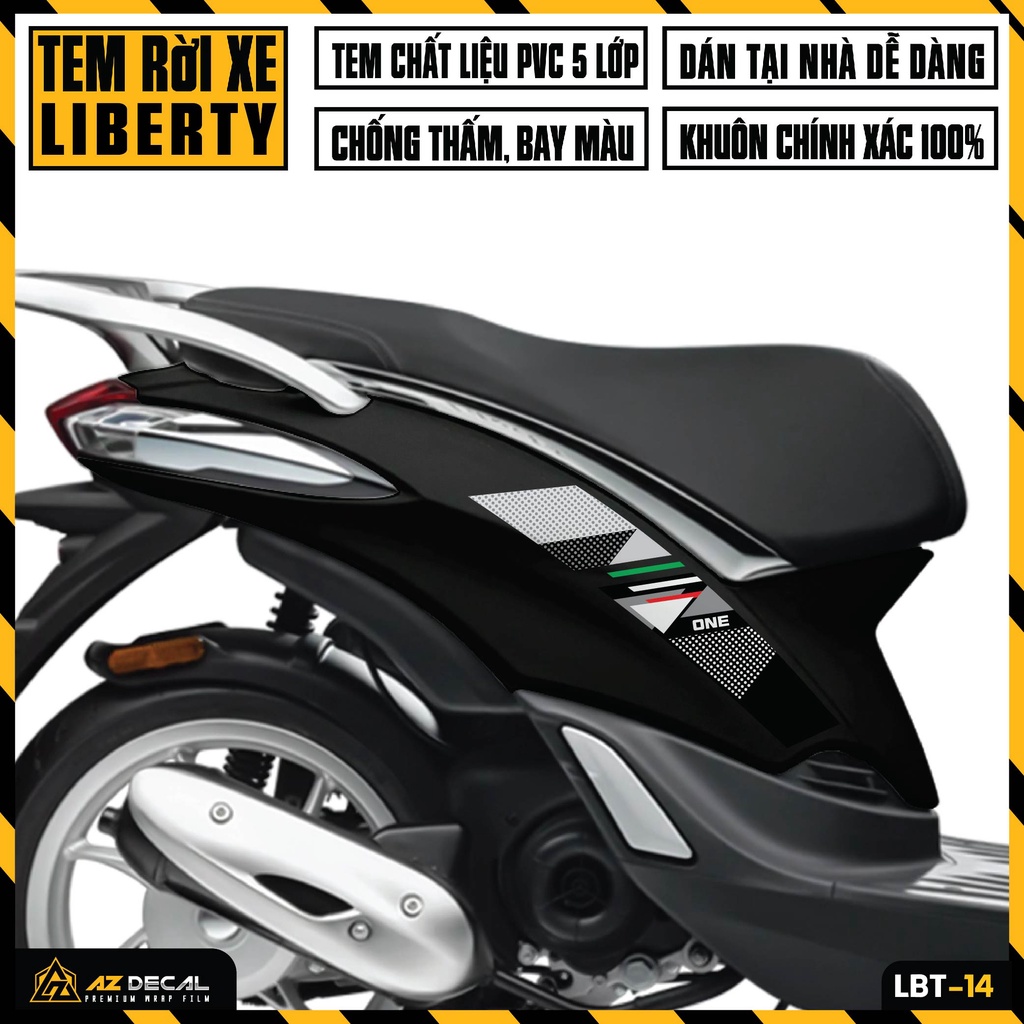 Tem Liberty Thiết Kế Thời Thượng | LBT-14 | Decal Dán Xe Máy Liberty 125 Chống Nước Dễ Dán Chống Phai Màu