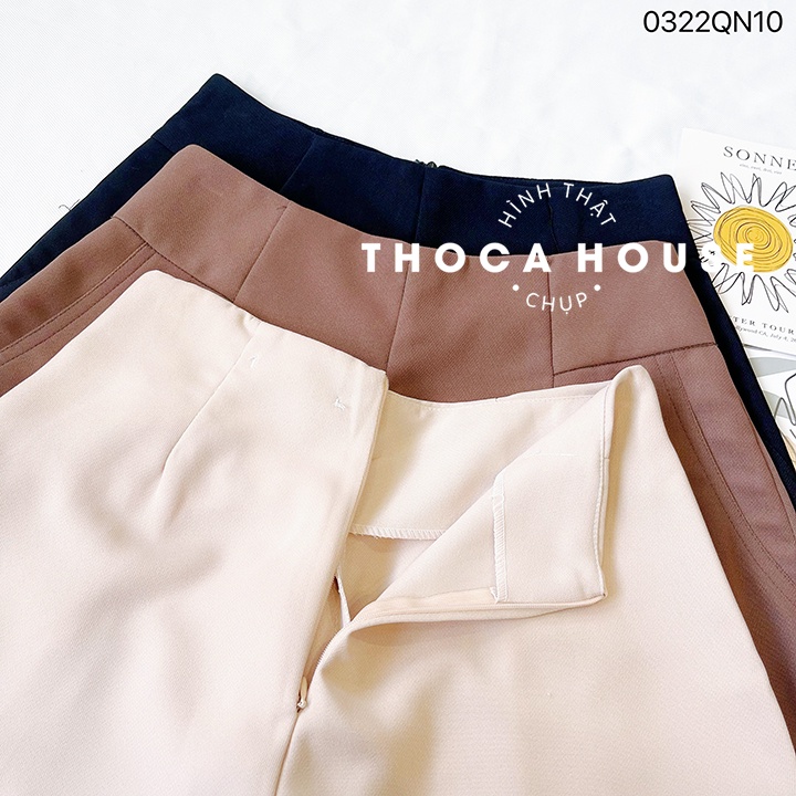 Quần short ulzzang Hàn may lai giữa khóa kéo sau trơn đen, nâu, nude THOCA HOUSE năng động, trẻ trung