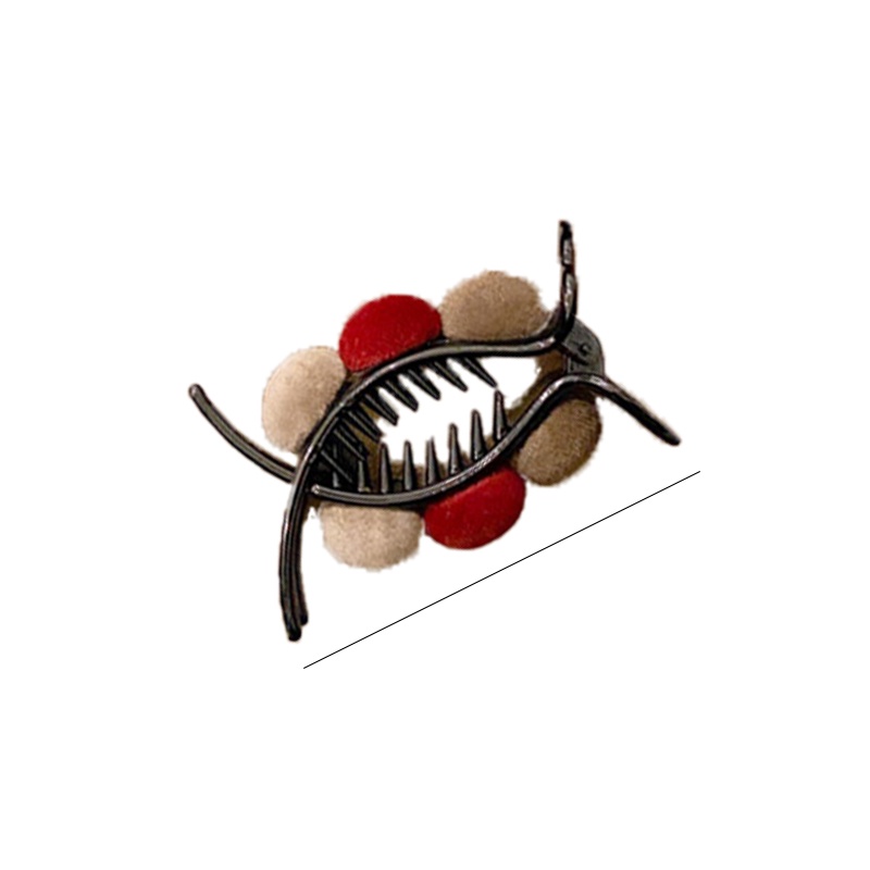 Kẹp tóc càng cua 3 răng đính bông xinh xắn cho nữ YOS