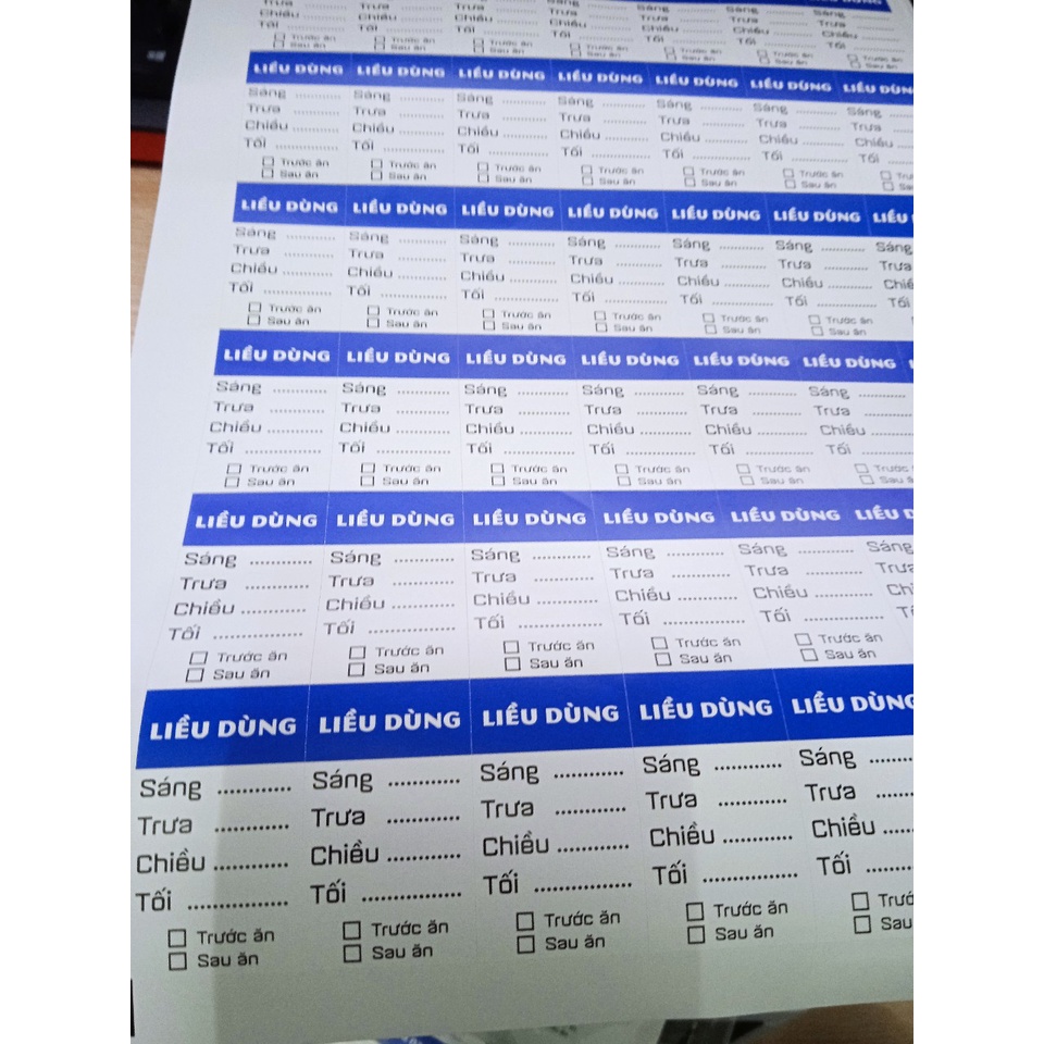 Tem dán nhà thuốc liều dùng 40 tem hàng có sẵn