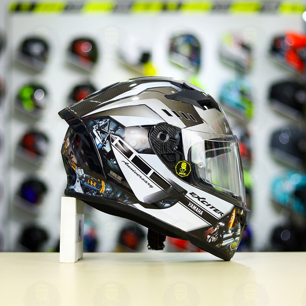 Nón Fullface ROC 01 Dán Tem Decal Yamaha Exciter Xám