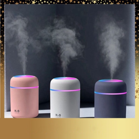 Máy Phun Sương 💦tạo độ ẩm không khí💦 mini có đèn LED màu cầu vồng H2O
