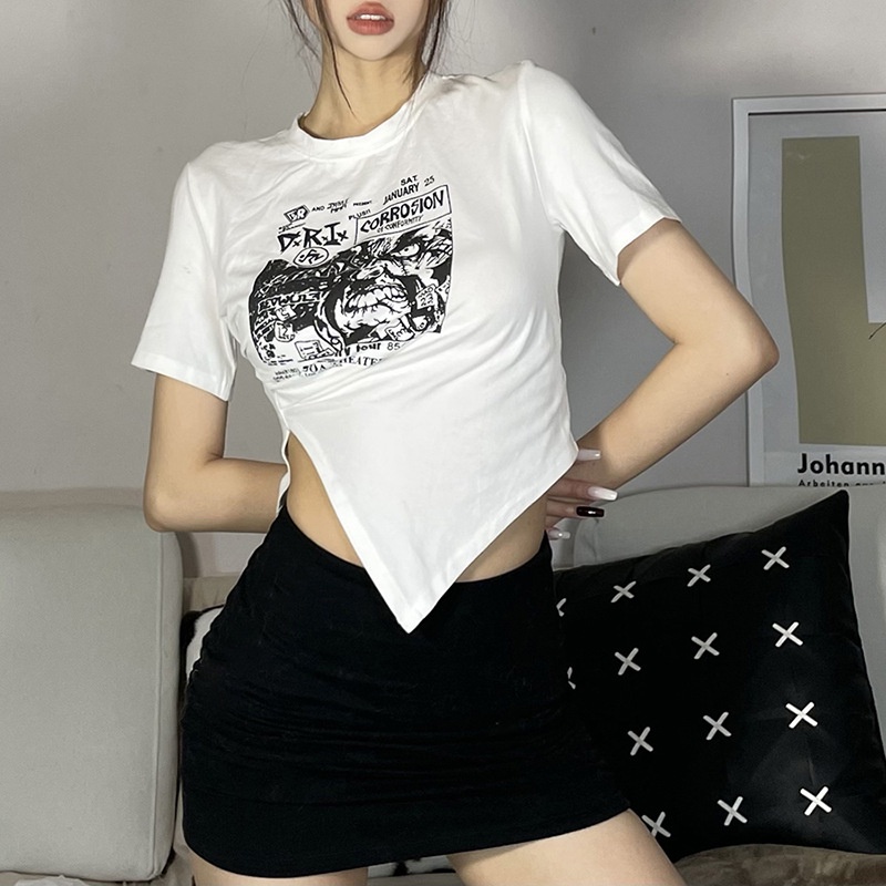 Áo Thun Nữ Ngắn Tay Cổ Tròn Thời Trang