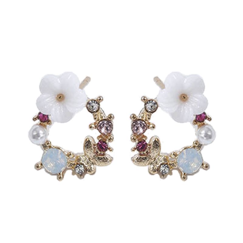 Khuyên Tai Vòng Hoa Nhỏ Nhiều Màu Sắc Thời Trang Cho Nữ