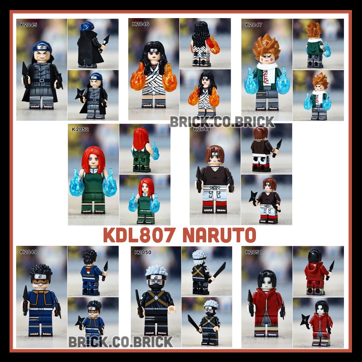 Lego Naruto Đồ Chơi Lắp Ráp Mô Hình Anime Minifigure Naruto Kurenai Choji Kushina Uzumaki Ibiki Morino KDL807
