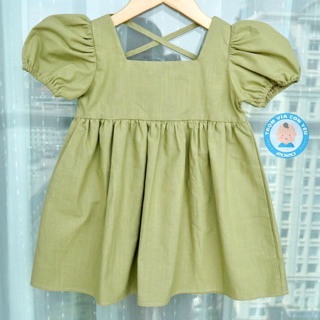 Váy babydoll vải thô Hàn cotton thiết kế Hairfa
