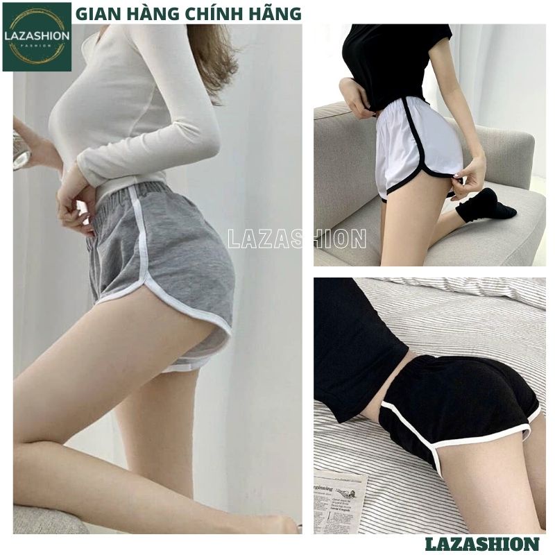 Quần short nữ thể thao viền trắng 3 mầu katun cực xinh sang chảnh tập gym cũng rất phù hợp ulzzang chất co giãn -EOBI
