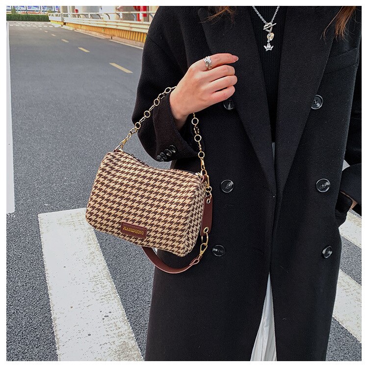 Túi JASMIN NOIR canvas có dây xích đeo vai thời trang nữ