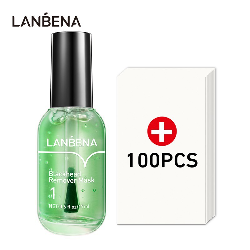 Chai mặt nạ lột mụn đầu đen se khít lỗ chân lông lanbena 17ml kèm 100 miếng dán