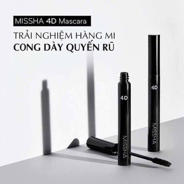 Mascara chuốt mi làm dày và dài mi 4D misha, chuốt mi