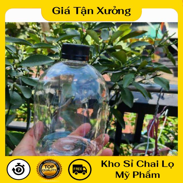 Chai nhựa pet Nắp vặn đen 500ml đựng mỹ phẩm, trà sữa, mật ong, nước trái cây , phụ kiện du lịch