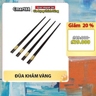 Đũa ăn cơm khảm vàng cao cấp chính hãng chuẩn hàn quốc, Đũa nhựa chịu nhiệt chống trơn chống trượt siêu bền màu