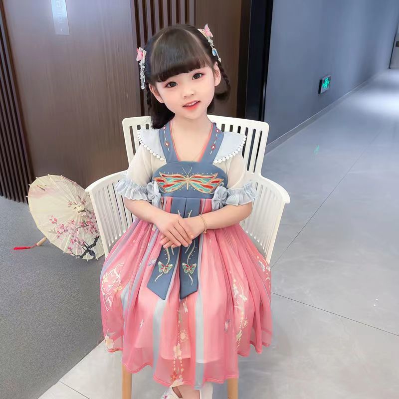 Đầm Hán Phục Tay Dài Phong Cách Trung Hoa Cổ Điển Mẫu Mới 2022 Thời Trang Xuân Thu Cho Bé Gái 10 Tuổi