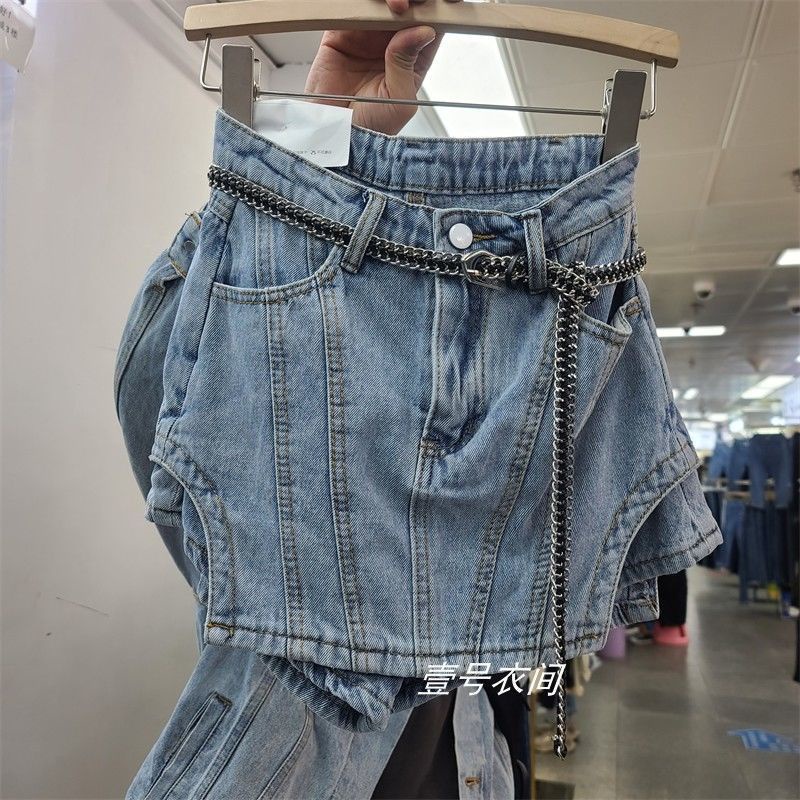 Quần Đùi Jeans Lưng Cao Phong Cách Retro Mẫu Mới Thời Trang Cho Nữ
