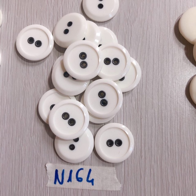 Combo 10 nút áo trắng trơn N163-N166