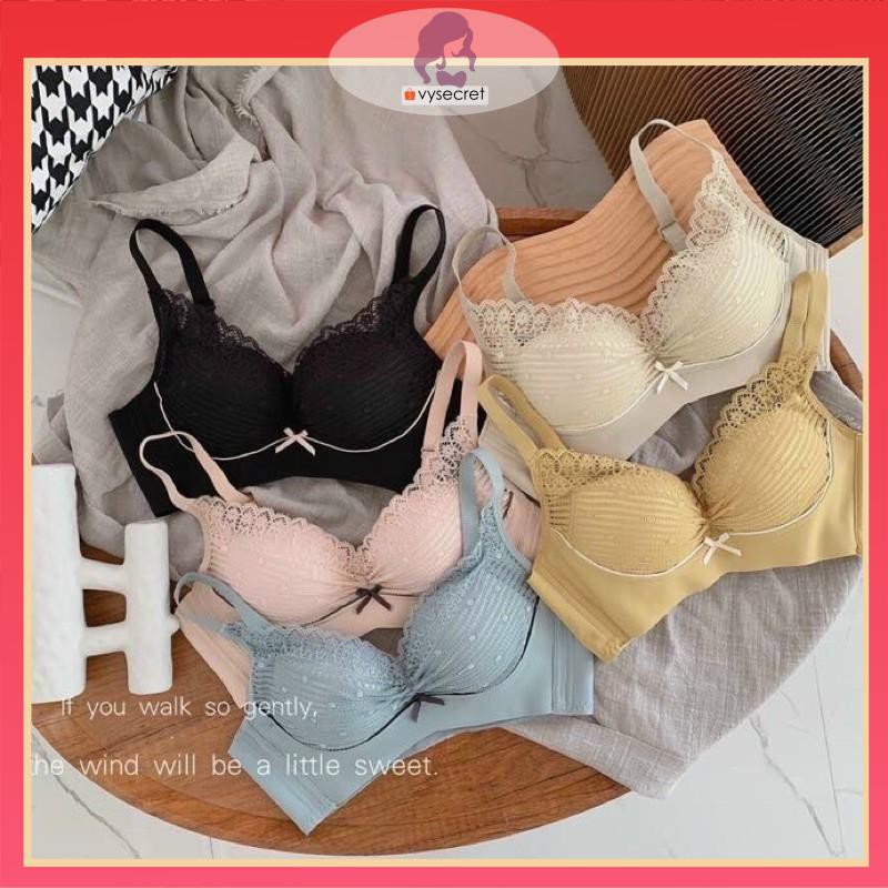 BỘ ĐỒ LÓT SIÊU NÂNG NGỰC[ KÈM QUÀ TẶNG ]set áo ngực cao su non thông hơi tạo phom đẹp với thiết kế ren trẻ trung