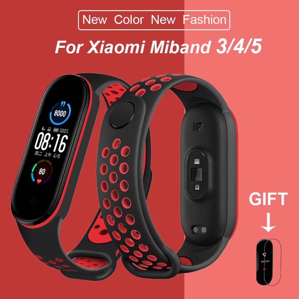 Dây Đeo Thay Thế Chất Liệu Silicon Thiết Kế Sọc Gân Nổi Cho Xiaomi Mi Band 6 / 5 / 4 / 3