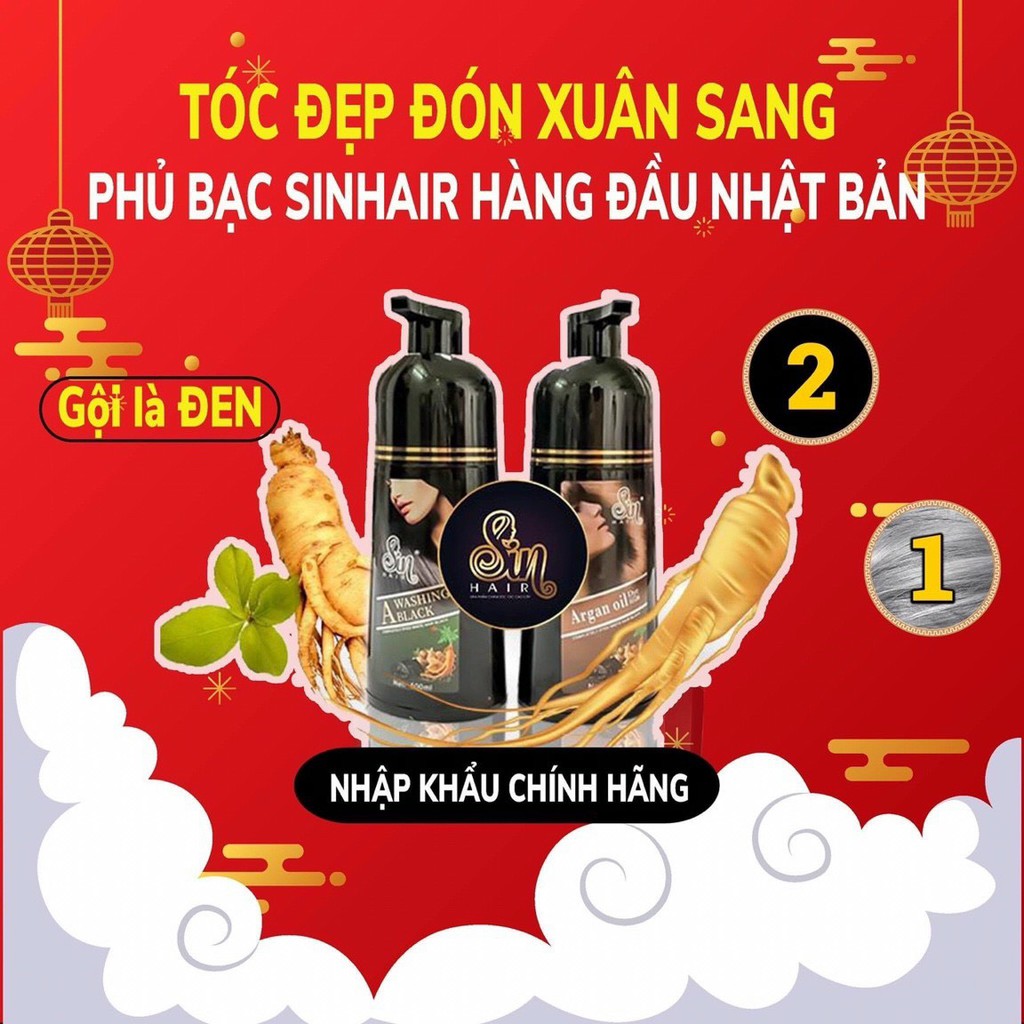✅[CHÍNH HÃNG] DẦU GỘI PHỦ BẠC SIN HAIR HÀNG ĐẦU TẠI NHẬT BẢN 500ML
