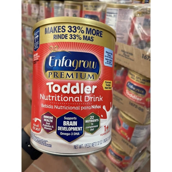 Hàng Date 2023 Sữa Enfagrow Premium toddler nắp đỏ/vàng 907g/ 1,04kg NON GMO PREMIUM(sẵn hàng)