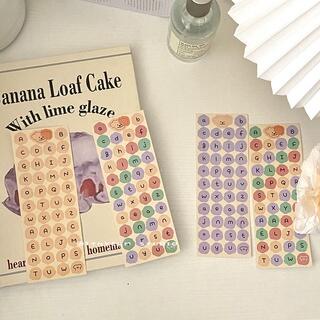 Nhãn dán chữ cái hoạt hình Hàn Quốc dễ thương trang trí DIY sổ tay lịch