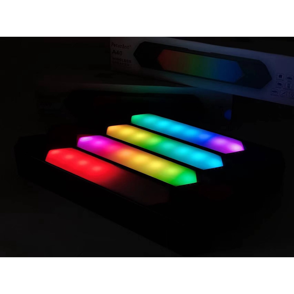 Loa Bluetooth A40 Mới Đèn Leb Cao Cấp Bass Mạnh Âm Thanh Vòm Có Hỗ Trợ Khe Cắm Thẻ Nhớ USB Máy Tính