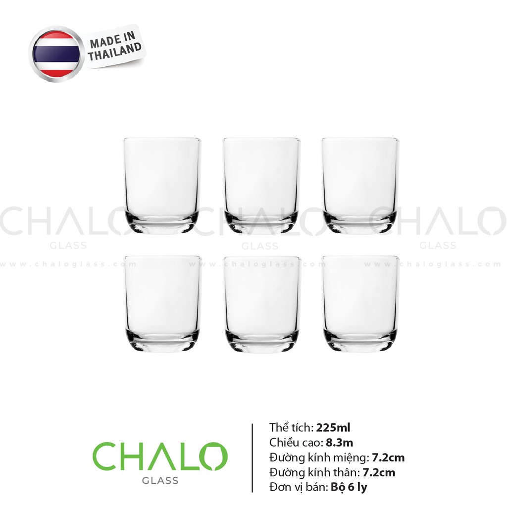 [Made in Thailand] Cốc thủy tinh trà đá đáy tròn Union Glass - UG328 - 225ml (Bộ 06 cốc)