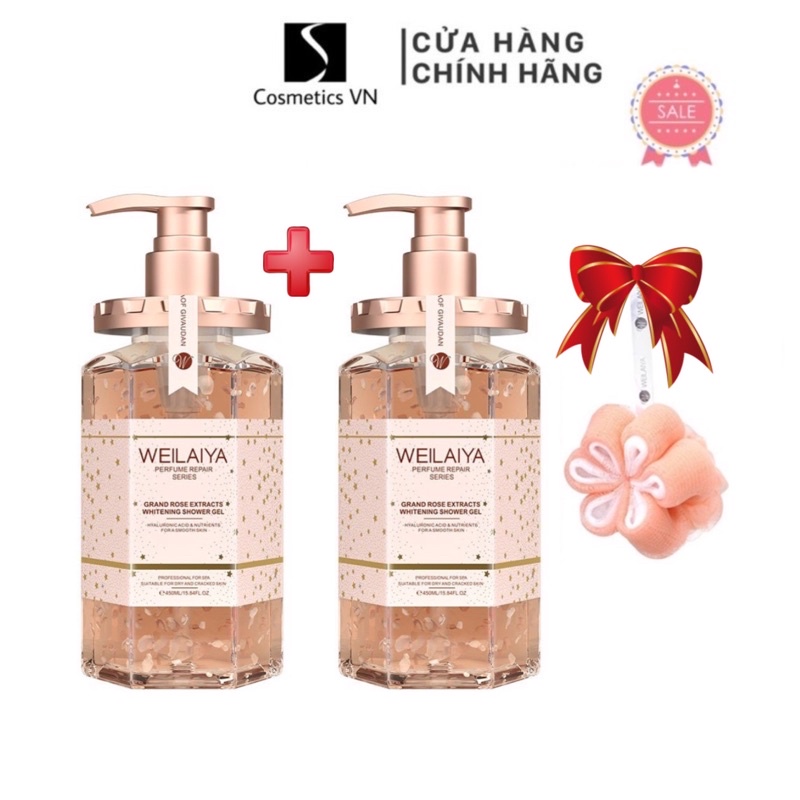 Sữa Tắm Nước Hoa Weilaiya Chính Hãng Tủy Mật Hoa Hồng Damask 450ml Hương Thơm Quyến Rũ Thơm Lâu Hơn Nước Hoa