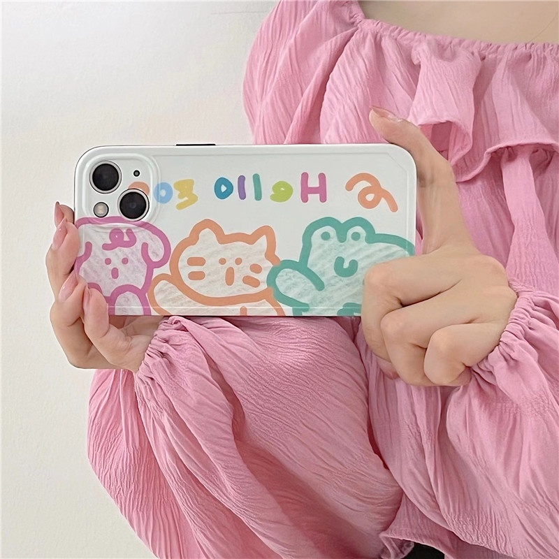 Ốp Điện Thoại IMD Mềm Họa Tiết Động Vật Vẽ Nguệch Ngoạc Nhiều Màu Sắc Cho IPhone13 12 11 Pro MAX X/XS XR XSMAX 7P/8P