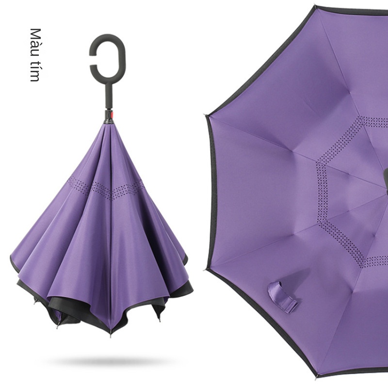 Ô Dù Che Mưa Nắng Tay Cầm Chữ C Bằng Sợi fiber