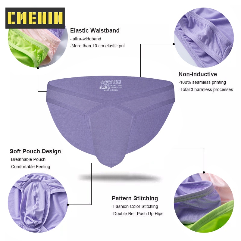 Quần lót Cmenin AD7209 vải cotton nhanh khô thiết kế chữ U lồi cho nam