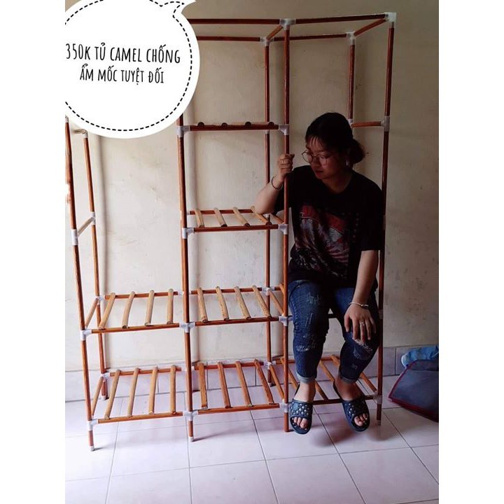 Tủ Đựng Quần Áo tủ vải khung gỗ bọc nhựa 3 buồng Bùi An