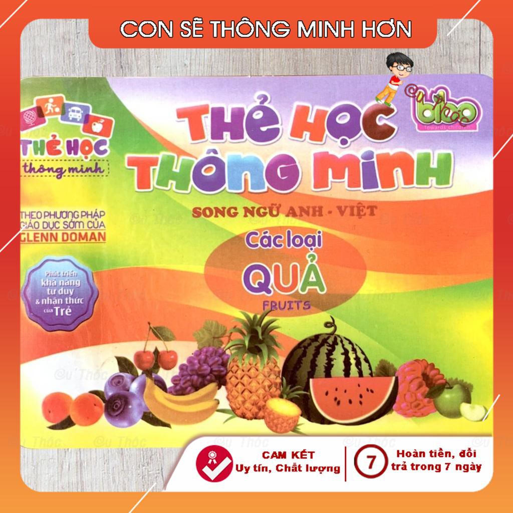 Thẻ học thông minh Song Ngữ Anh-Việt, Flashcard chủ đề hoa quả cho bé - SHOP CU BIN