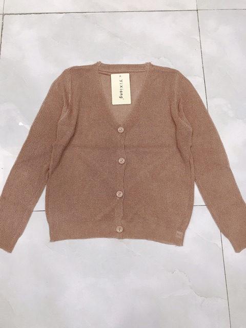 (Có sẵn) Áo khoác len mỏng nút cổ tim QC! (kèm video hình thật) | BigBuy360 - bigbuy360.vn